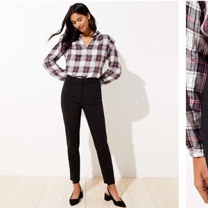 Loft NWT High Waist Skinny Ankle Pants 4P Black